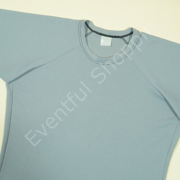 Melanzana Shirt Mens L Blue Micro Grid Short Sleeve - Picture 1 of 6